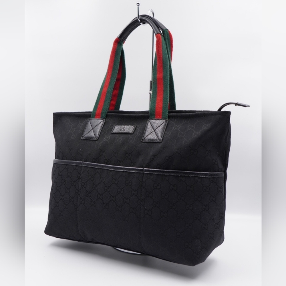 CB30 ❤️ GUCCI Monogram Web Diaper Tote - Picture 2 of 13